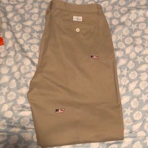 Vineyard Vines Khaki Pants w/ American Flag Whale